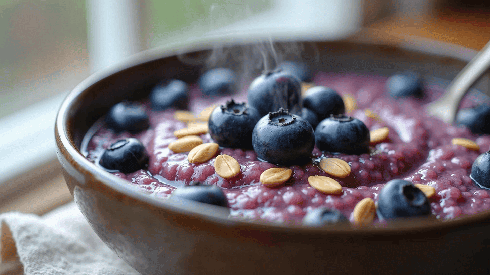 warm quinoa porridge with blueberries low histamine breakfast