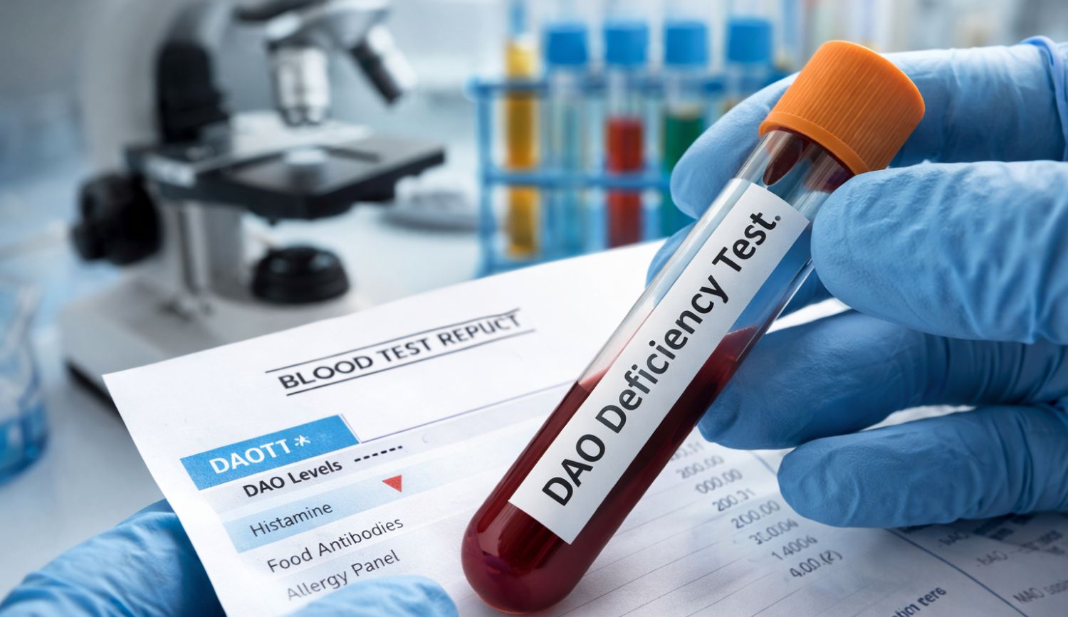 dao-deficiency-test-confusion-lab-blood-sample DAO deficiency test blood sample analysis for histamine intolerance diagnosis
