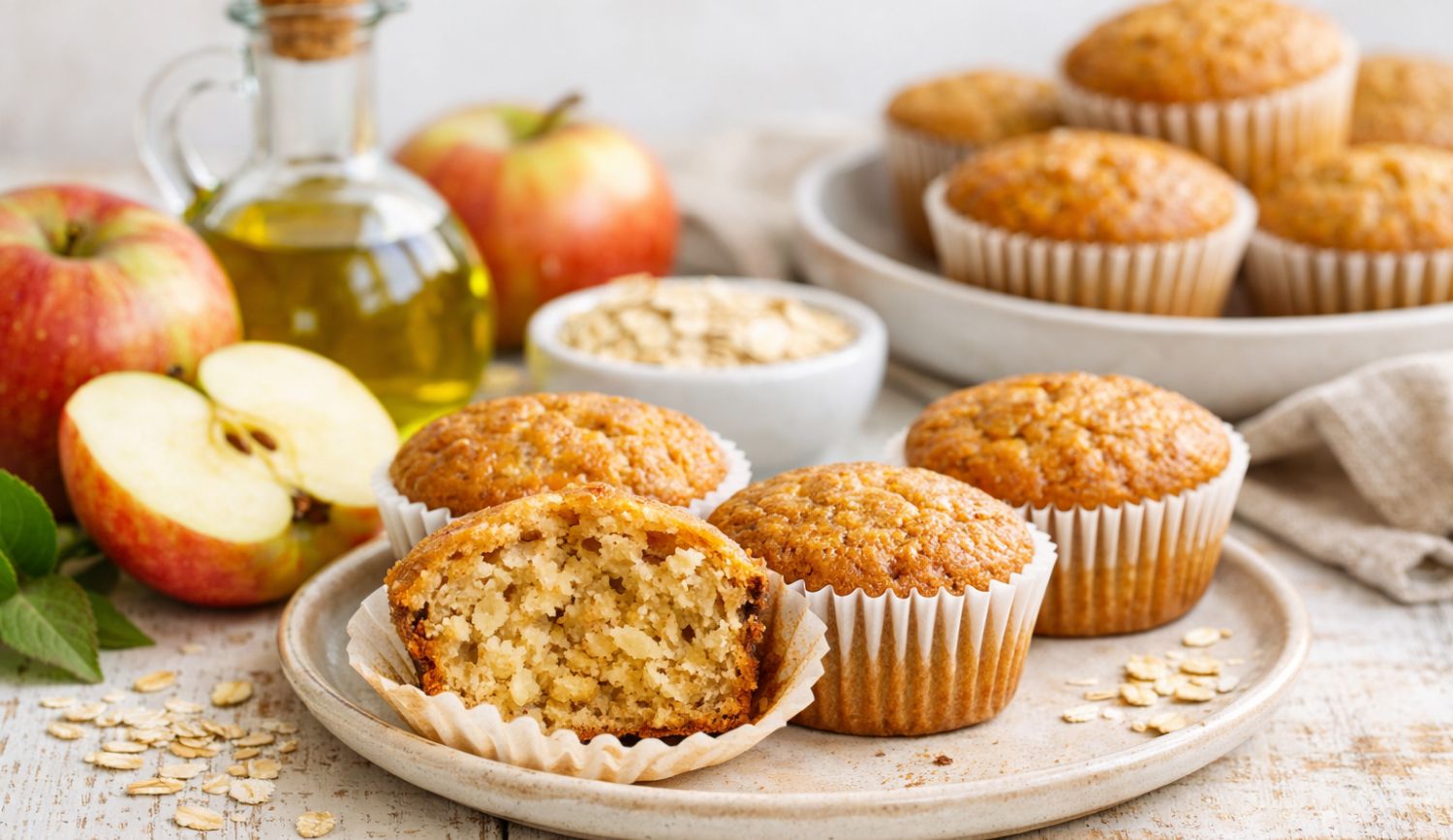 low-histamine-cupcakes-olive-oil-apple Low histamine cupcakes made with olive oil and fresh apples, soft texture, dairy-free and gut-friendly dessert